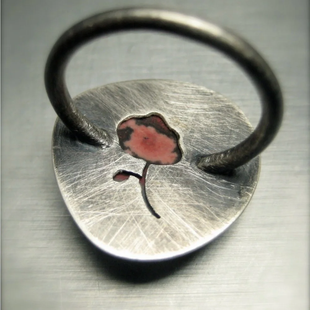 Poppy Jasper and Sterling Ring size 7.5 - Picture 4 of 4